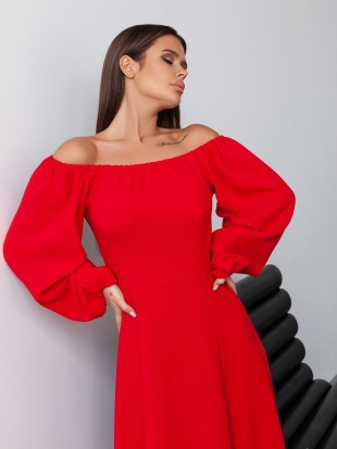 Червона ретро сукня з розрізом: 486 грн. фото 5